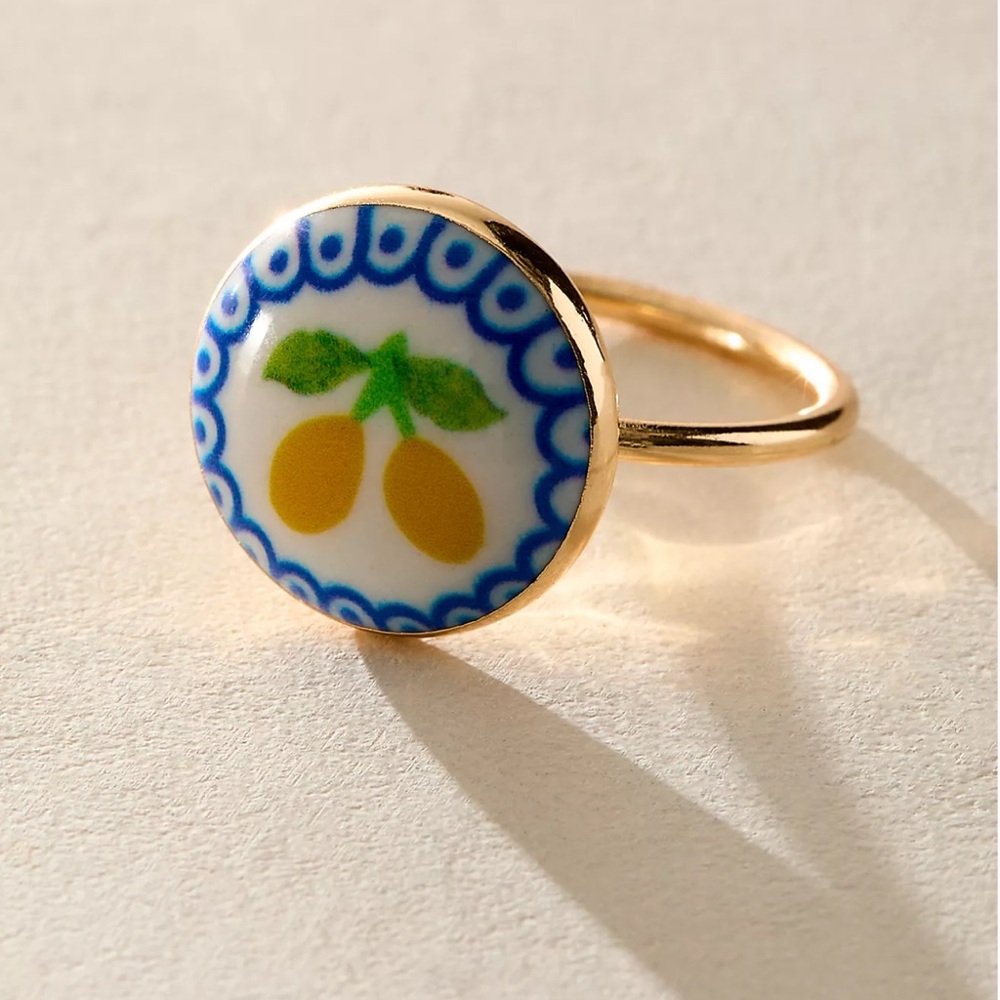 Free People Catalina Ring yellow lemon